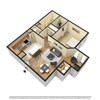 1 bed 1 bath A2 Floor Plan 1 bed 1 bath A2 Floor Plan at Riverwalk Vista Apartment Homes by ICER, South Carolina